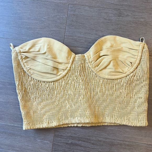 Zara Tops Zara Tan Corset Crop Top Stretch Size Xs Like New Poshmark